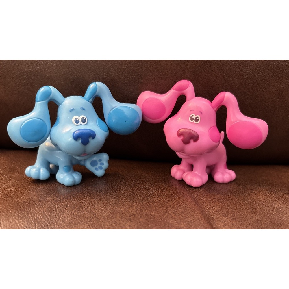 Blues Clues Magenta and Blue Dogs Figures Cake Toppers 2019 Viacom‎ Just Play 2"